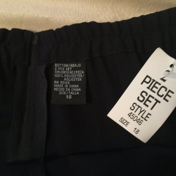 Vintage Positive Attitude Navy Blue 2pc. Pantsuit - Picture 10 of 11